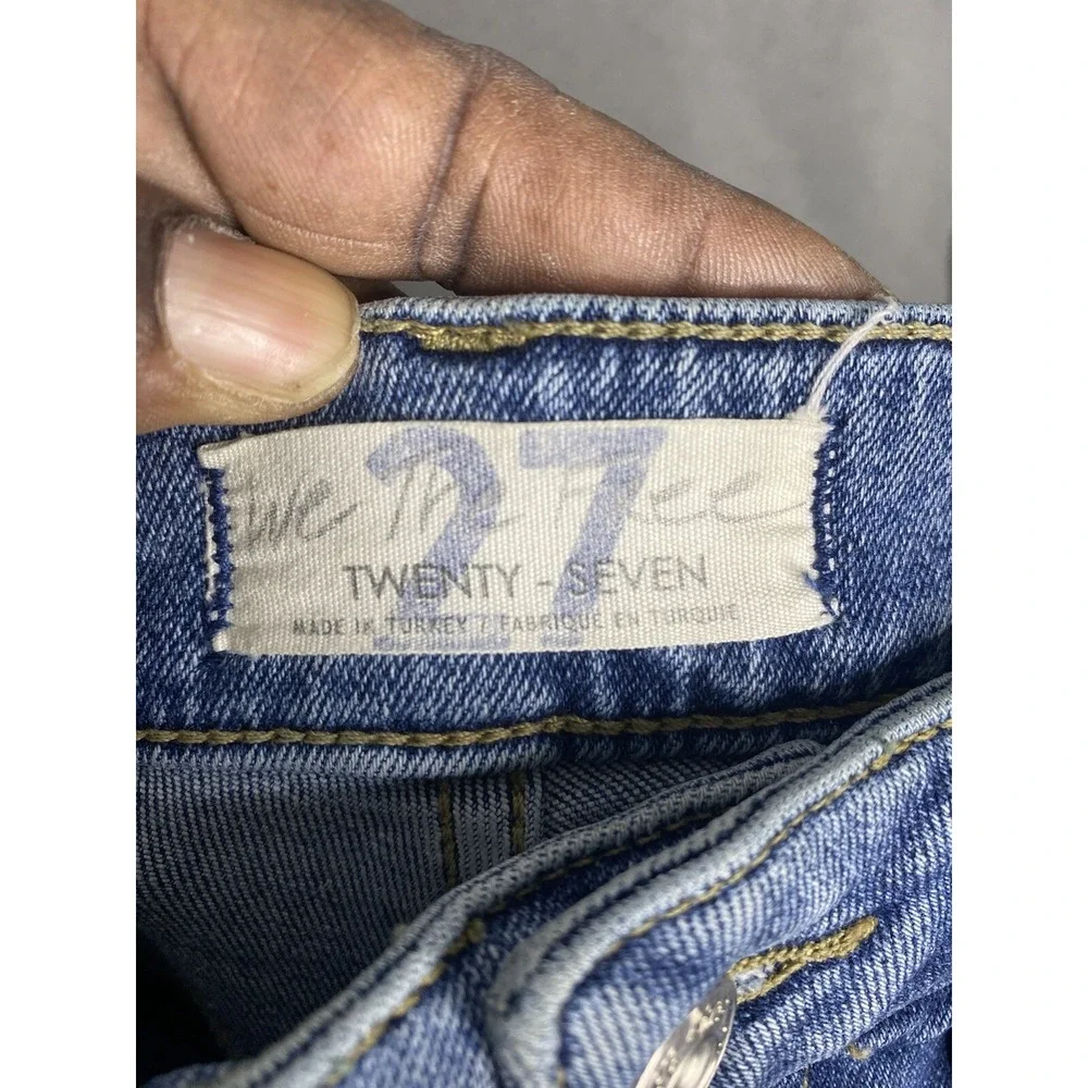 We The Free Womens Straight Leg Blue Denim 5‎ Pockets Size 27